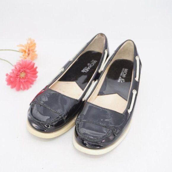 Michael Kors Black Patent Leather Topsider/Loafers - Picture 6 of 7